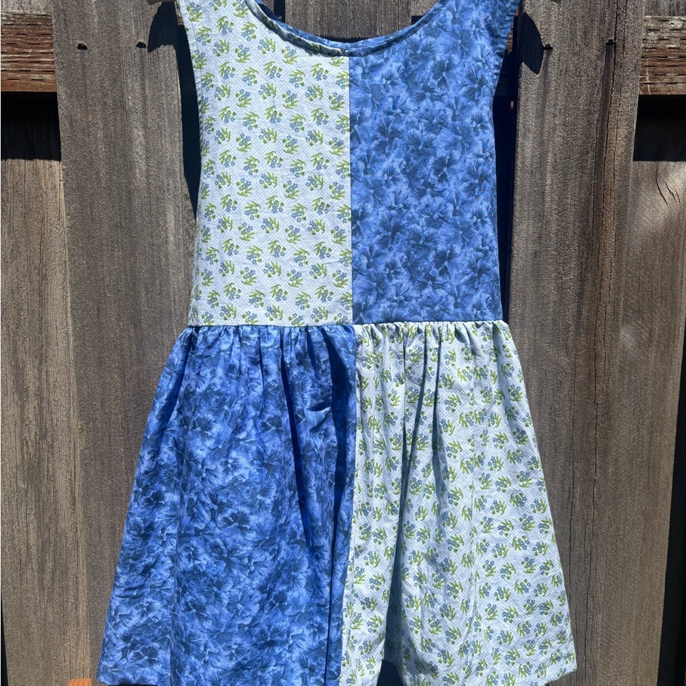 Blue and Green Woman’s Dress
